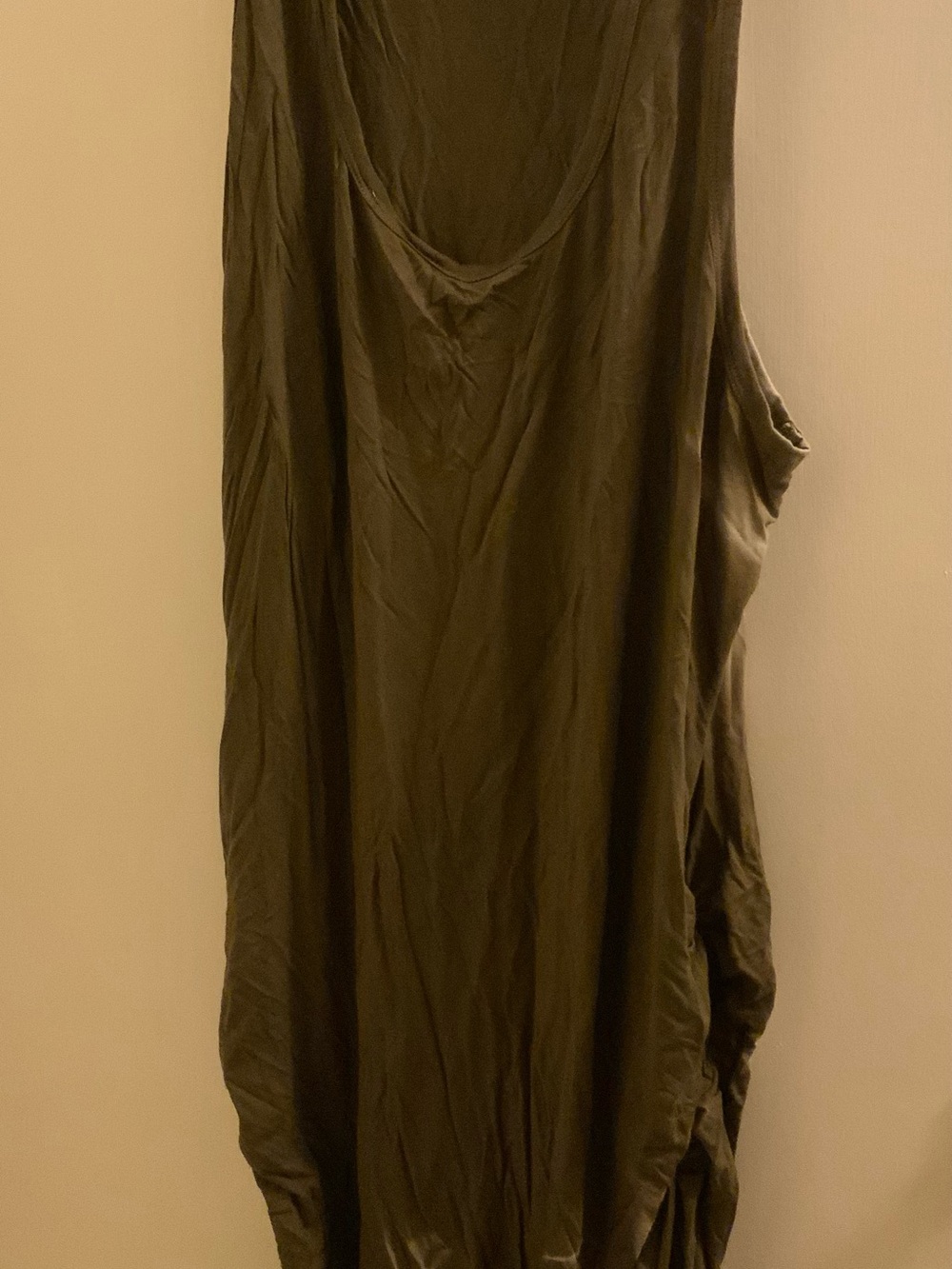 VENUS Olive Green Tie Dye Scoop Neck Dress